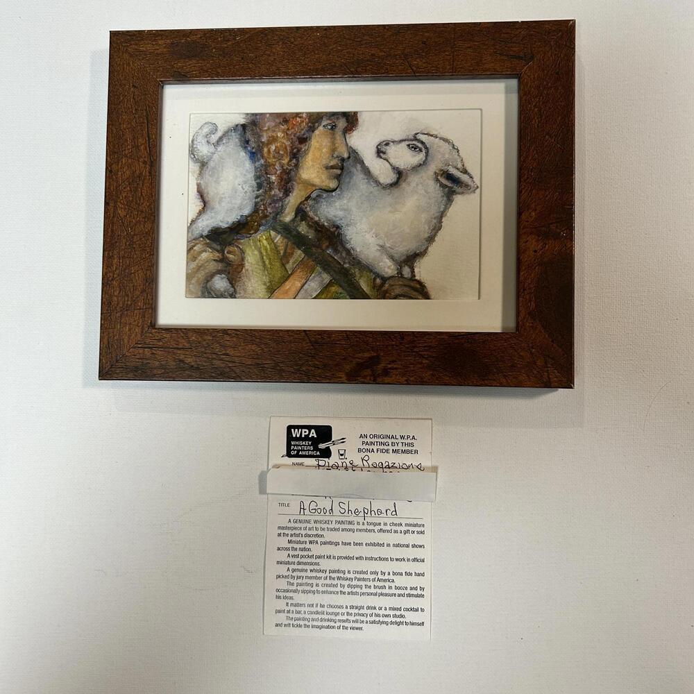 Original‎ WPA Miniature Painting 'A Good Shepherd' by Diane Rogaziano
